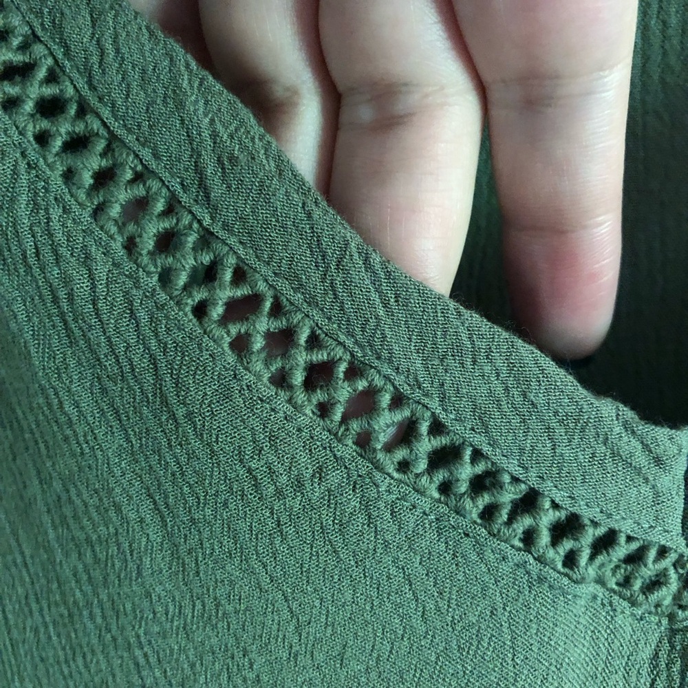Buffalo David Bitton Plus Size Army Green Short Sleeve Top - Picture 4 of 8